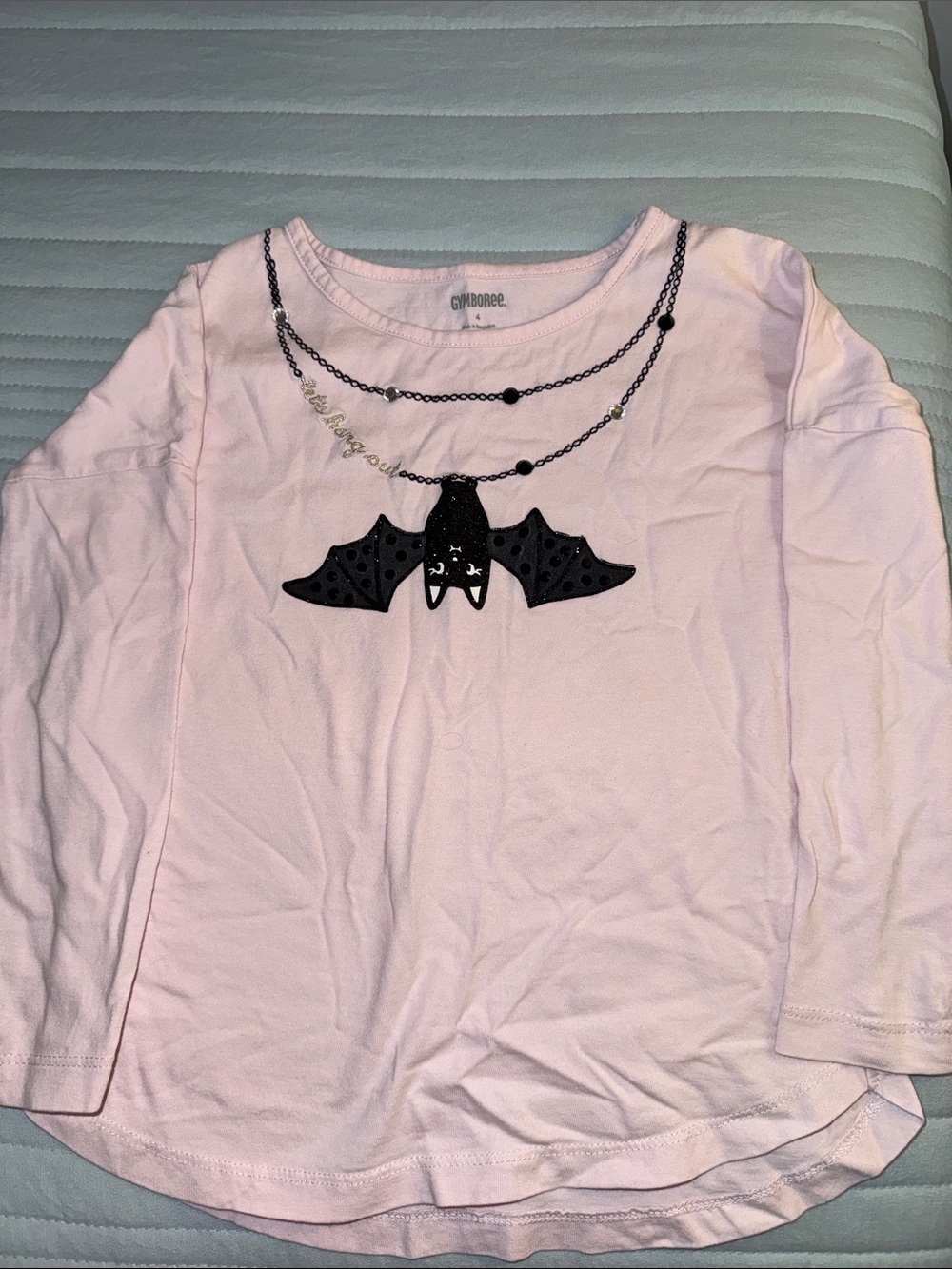 Sparkly Halloween Bat Let’s Hang Out Long Sleeve Tee